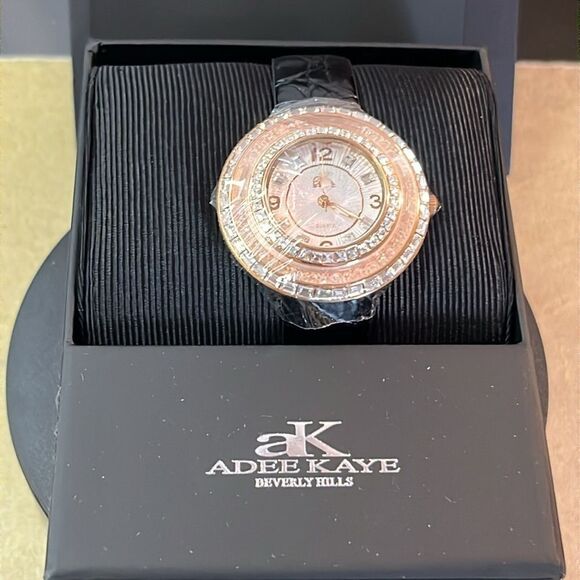 DESIGNER ADEE KAYE BEVERLY HILLS FACETTA AUSTRIAN CRYSTAL WATCH BRAND NEW - Picture 3 of 13